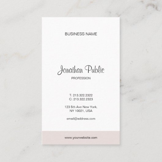 プロフェッショナルモダンミニマルエレガントリストシック 名刺 (裏面)