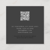 プロフェッショナルモダンミニマルシンプルリストブラックシック スクエア名刺 (裏面)