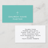 プロフェッショナルモダンミニマルティール（緑がかった色）クロス 名刺 (正面/裏面)