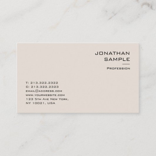 プロフェッショナルモダンミニマルテンプレートエレガント 名刺 (裏面)