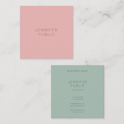 プロフェッショナルモダンミニマルデザインの傾向の色 スクエア名刺 (正面/裏面)