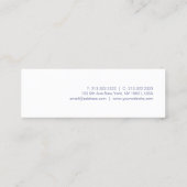 プロフェッショナルモダンミニマルデザインブルーホワイト スキニー名刺 (裏面)