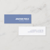 プロフェッショナルモダンミニマルデザインブルーホワイト スキニー名刺 (正面/裏面)