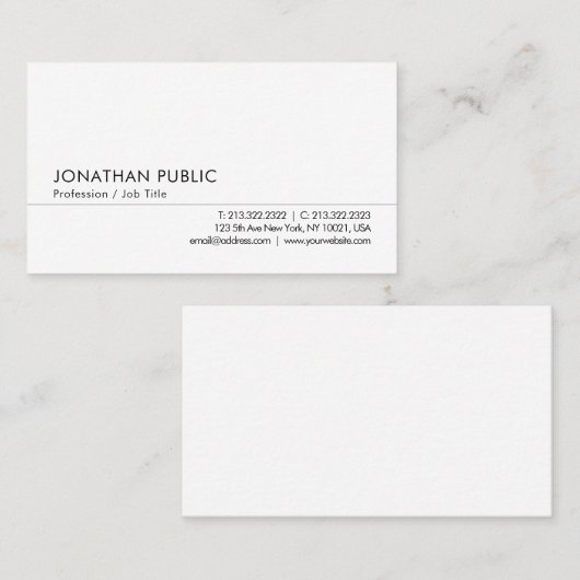 プロフェッショナルモダンミニマルトレンディーテンプレート 名刺 (正面/裏面)