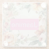 プロフェッショナルモダンミニマルバラフローラ名 ガラスコースター (裏面)