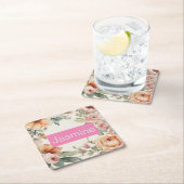 プロフェッショナルモダンミニマルバラフローラ名 スクエアペーパーコースター (インサイチュ)