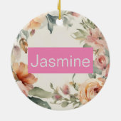 プロフェッショナルモダンミニマルバラフローラ名 セラミックオーナメント (裏面)