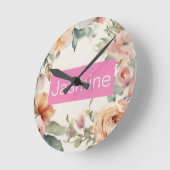 プロフェッショナルモダンミニマルバラフローラ名 ラウンド壁時計 (傾斜)