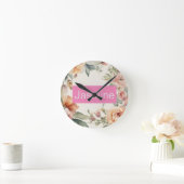 プロフェッショナルモダンミニマルバラフローラ名 ラウンド壁時計 (ホーム)