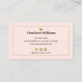 プロフェッショナルモダンミニマルフェミニン赤面ピンク 名刺 (裏面)