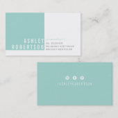 プロフェッショナルモダンミニマルミントスタイリッシュグリーン 名刺 (正面/裏面)