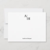 プロフェッショナルモダンミニマルモノグラムのリスト名 ノートカード (正面)