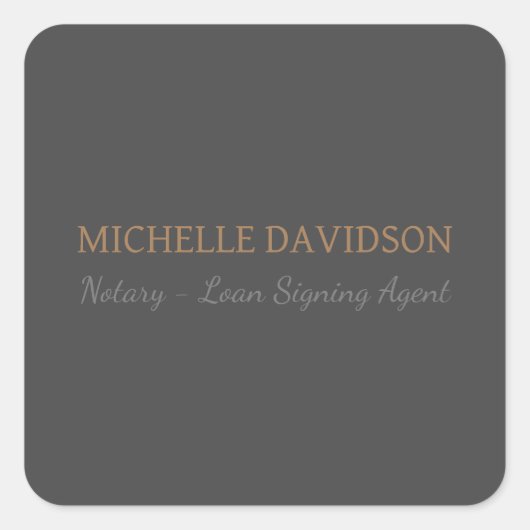 プロフェッショナルモダンミニマル公証人 スクエアシール (正面)