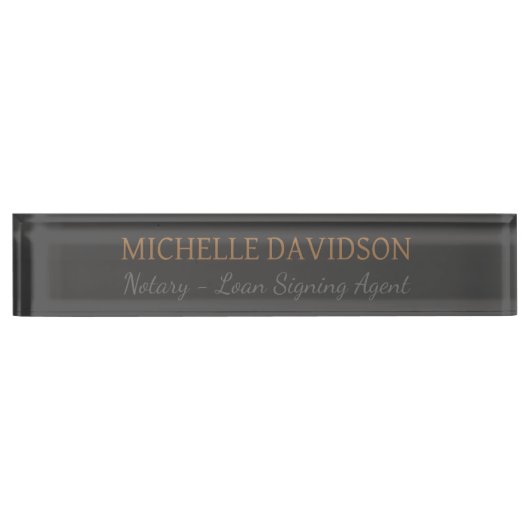 プロフェッショナルモダンミニマル公証人 デスクネームプレート (正面)