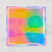 プロフェッショナルモダンミニマル自筆製メイクアップ・ラッシュ スクエア名刺 (正面)