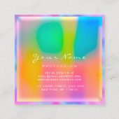 プロフェッショナルモダンミニマル自筆製メイクアップ・ラッシュ スクエア名刺 (裏面)