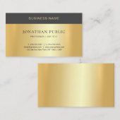 プロフェッショナルモダンミニマル金ゴールドエレガントデザイン 名刺 (正面/裏面)