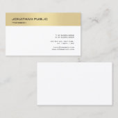 プロフェッショナルモダンミニマル金ゴールドホワイトテンプレート 名刺 (正面/裏面)