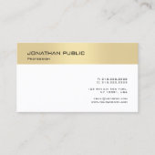 プロフェッショナルモダンミニマル金ゴールドホワイトテンプレート 名刺 (正面)
