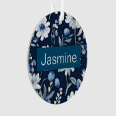 プロフェッショナルモダンミニマル青フローラ名 オーナメント (正面)