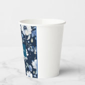 プロフェッショナルモダンミニマル青フローラ名 紙コップ (左)