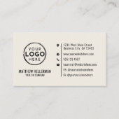 プロフェッショナルモダンミニマルQRコードロゴクリーム 名刺 (正面)