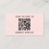 プロフェッショナルモダンミニマルQRコードロゴピンク 名刺 (裏面)