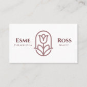 プロフェッショナルモダンムーヴピンクスタイリッシュフローラ 名刺 (正面)