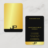 プロフェッショナルモダンモエレガントノグラムフェイク金ゴールド 名刺 (正面/裏面)