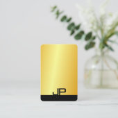 プロフェッショナルモダンモエレガントノグラムフェイク金ゴールド 名刺 (スタンド正面)