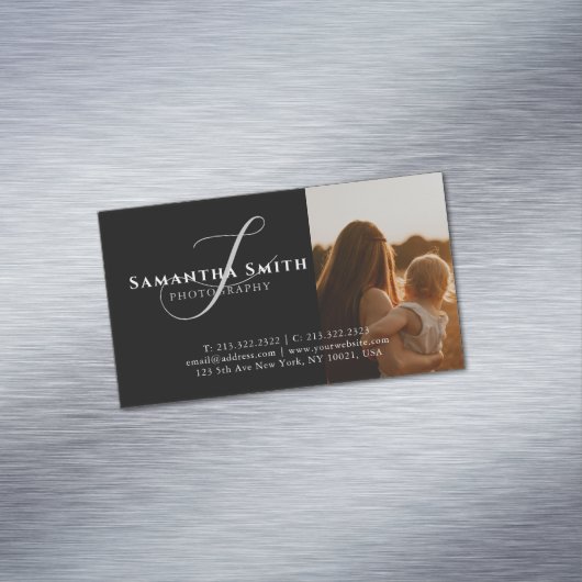 プロフェッショナルモダンモノクロ写真 マグネット名刺 (インサイチュ)