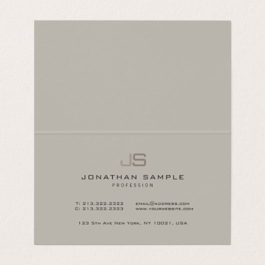 プロフェッショナルモダンモノグエレガントラムテンプレート 名刺 (内部フラット)