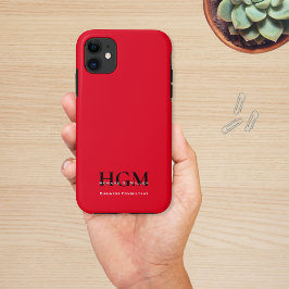 プロフェッショナルモダンモノグラムのロゴ赤黒 iPhone 11 ケース