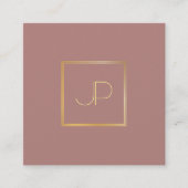 プロフェッショナルモダンモノグラムの金ゴールドシルク仕上げ スクエア名刺 (正面)