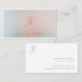 プロフェッショナルモダンモノグラムエレガントカラー 名刺 (正面/裏面)