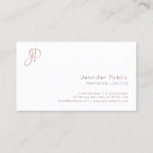 プロフェッショナルモダンモノグラムエレガントカラー 名刺 (裏面)