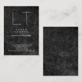 プロフェッショナルモダンモノグラムグレーパターン 名刺 (正面/裏面)