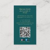 プロフェッショナルモダンモノグラムダークティール（緑がかった色）バエレガントス 名刺 (裏面)