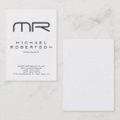 プロフェッショナルモダンモノグラムホワイト名刺 名刺 (正面/裏面)