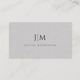 プロフェッショナルモダンモノグラムミニマリストグレーリネン 名刺