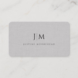 プロフェッショナルモダンモノグラムミニマリストグレーリネン 名刺