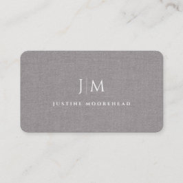 プロフェッショナルモダンモノグラムミニマリストグレーリネン 名刺