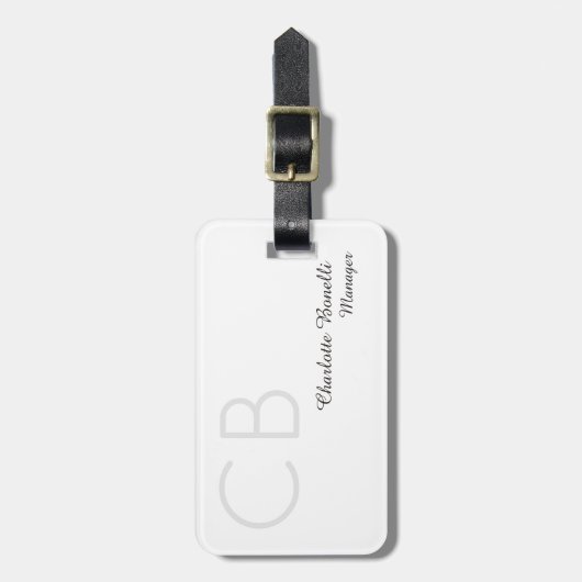 プロフェッショナルモダンモノグラムミニマリスト作成 ラゲッジタグ (正面縦)