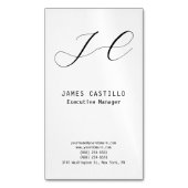 プロフェッショナルモダンモノグラムミニマリスト マグネット名刺 (正面縦)