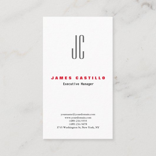 プロフェッショナルモダンモノグラムミニマリスト 名刺 (正面)