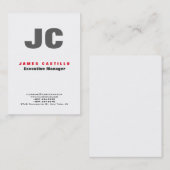 プロフェッショナルモダンモノグラムミニマルはっきりしたリストプレーン 名刺 (正面/裏面)