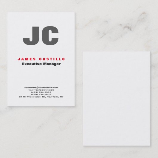 プロフェッショナルモダンモノグラムミニマルはっきりしたリストプレーン 名刺 (正面/裏面)