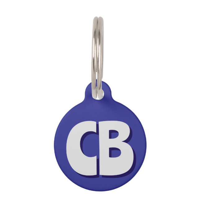 プロフェッショナルモダンモノグラムミニマルイニシャル ペット　ネームタグ (正面)