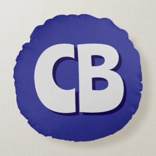 プロフェッショナルモダンモノグラムミニマルイニシャル ラウンドクッション