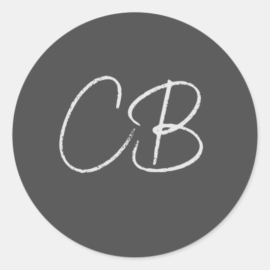 プロフェッショナルモダンモノグラムミニマルイニシャル ラウンドシール (正面)